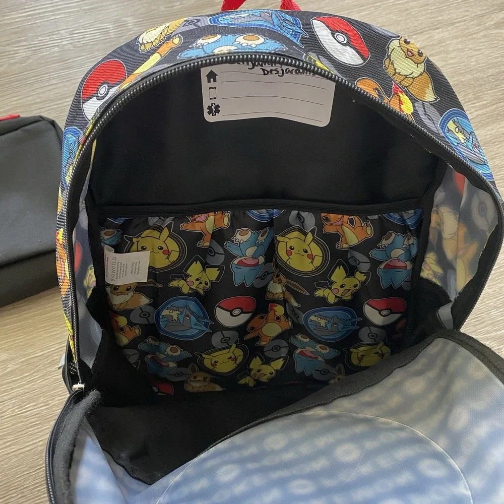 Bioworld Pokemon Backpack & Lunch Box Set School Pikachu Eevee Charmander